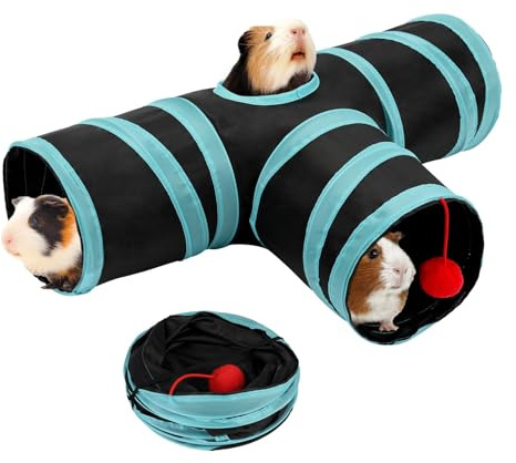 HYLYUN Túneles plegables de juego de cobayas, juguetes de conejillo de indias para escondite de animales pequeños, túneles portátiles para hámsteres escondidos para chinchillas, hurones, hámsteres