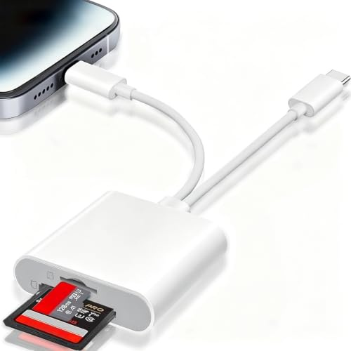 [Apple MFi Certified] SD Card Reader for iPhone iPad, Lightning USB C SD Card Reader for MicroSD/SD, Type C OTG Adapter, Camera Card Viewer Memory Card Reader for iPhone/iPad/Macbook/Android/Camera