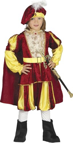 Kultfaktor Hochwertiges Prinzenkostüm für Kinder Märchenprinz-Kostüm rot-gold