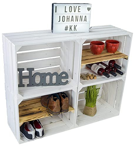Kistenkolli Altes Land 4er Set Holzkisten Johanna Weiss als Raumtrenner Tisch oder Regal Weinkisten Holzkisten Regalkisten Couchtisch