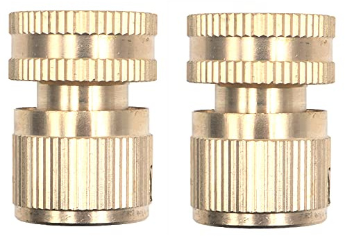ANCLLO 2 Pack Garden Hose Quick Connect,3/4 inch Brass Female Thread Tap Connector Male Quick Connector Adapter Hose Connectors Hose Fittings for Car Wash Guns Garden Irrigation Systems