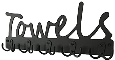Handtuchhaken Dekorativ Wand montiert Handtuchständer Kleiderhaken Gusseisen Schwarz Handtuchhalter Einfachheit Badezimmer-Zubehör
