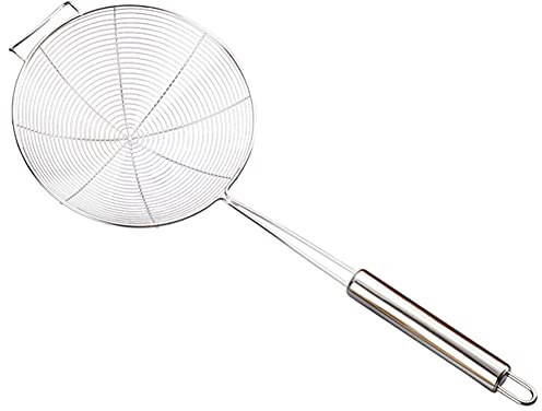 Cocina Colador, Espumadera Alambre de Acero Inoxidable, Cucharon de Malla con Manija Cocina Araña Colador para Freír Alimentos, Pastas, Espaguetis y Fideos (16 CM)