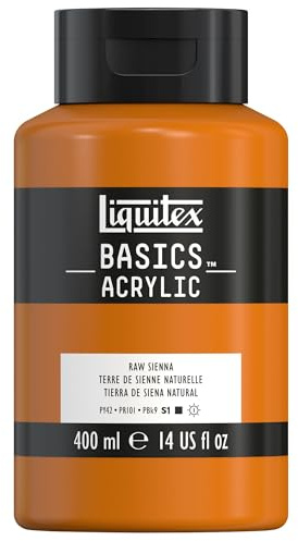 Liquitex 8870331 Grunder – akrylfärg, monopigmenterade konstnärspigmenteringar, ljusäkta, medelviskositet, arkivkvalitet, sidenglänsande finish, 400 ml flaska – naturlig siena