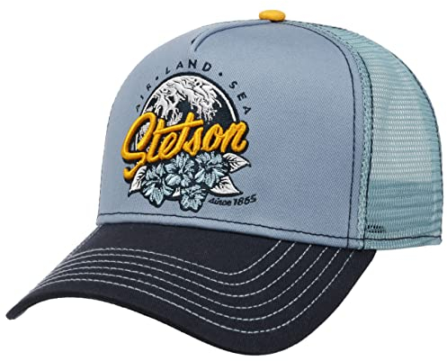 Stetson Air Land Sea Trucker Cap Damen Herren Baumwolle Größenregulierbar Handwaschbar Sommer Winter blau One Size