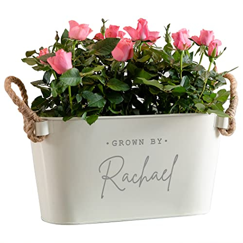 Dust and Things Personalized Garden Planters - Outdoor and Indoor Long Plant Pots | Engraved Gifts for Mum, Dad, Anniversary, Grandad and Nan