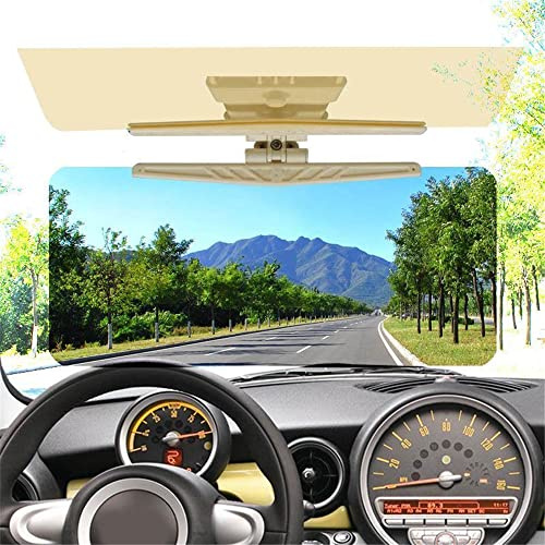 Sonnenblende für Auto, 2-in-1, HD-Brille für Tag und Nacht, UV-Schutz, blendfrei, Sonnenblende, transparenter Fahrspiegel, drehbar, 32 x 14,5 cm.
