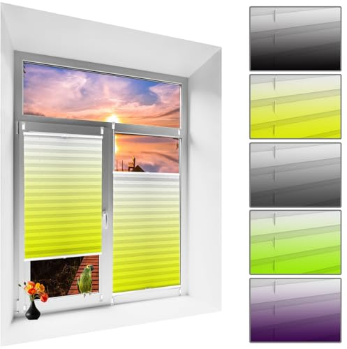 Blinds Store Plissé sur Mesure 60 x 100 cm Store Plissé, Enrouleur, Thermique Volet Roulant sur Mesure pour Toutes Les fenêtres intérieures pour Fenêtres Et Portes, Jaune