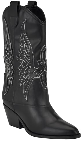 NINE WEST Timbre, Botas Vaqueras Mujer, Negro 001, 39 EU