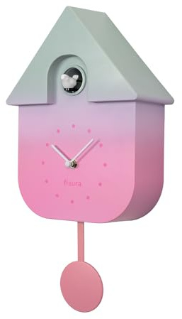 Fisura - Reloj de Cuco Degradado con dial. Reloj Pared. Reloj Pared Original para Regalo. 3 Pilas AA no Incluidas. Medidas : 21,5x8x41,5. Plástico ABS.