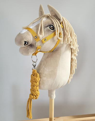 Hobby Horse Set: Halfter A3 + Seilbefestigung - Senf - Kein Pferd im Lieferumfang enthalten