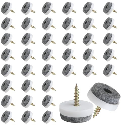 40 Pezzi Feltrini Sedie 22 mm, Protezione per Mobili,Facili da Avvitare, Resistente e Silenzioso, Adatti a Sedie Pesanti, Ideali per Laminato, Parquet, Piastrelle, Scatola di Plastica Inclusa