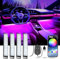 YiLaie Luces LED Coche, LED Coche Interior USB, con 16 Millones de Colores de DIY, Función de Memoria de Colores y Modo Música, 4 en 1 luz Ambiente Coche, Accesorios Coche Interior