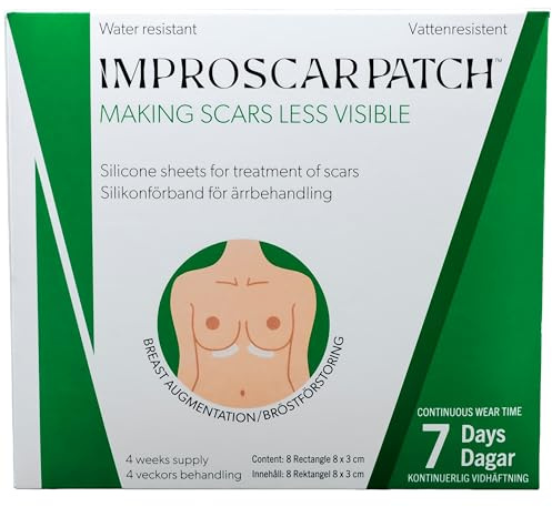 Improscar Patch - Silicone Sheet for Scar Treatment - Breast Augmentation Package - 1 Month Treatment
