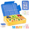 WuGU Fiambrera Infantil Compartimentos, 1300ML Loncheras para Niños con 5 Compartimentos y Cubiertos, Hermetica Lunch Box Kids, Bento Box Sin BPA, Aptos para Microondas y Lavavajillas(Azul)