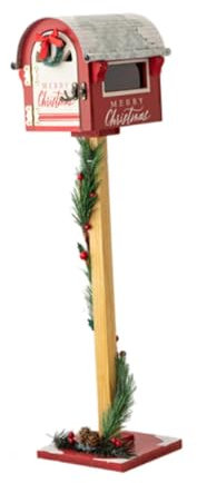 XLWLLNJ Christmas Decoration Mailbox Standing Letter Box Mail Box Letterbox for Festival, Red