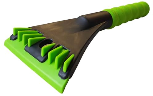 AP Supplies Window Ice Scraper Ergo Scraper – 25cm Durable Car Ice Remover with Foam Grip Handle – Comfortable, Non-Slip Ergonomic Frost Scraper for Car Windows & Windscreens – Green/Black