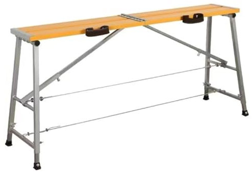 Scala a gradini in alluminio resistente con piattaforma di lavoro regolabile e panca multiuso portatile e pieghevole per pittura a secco