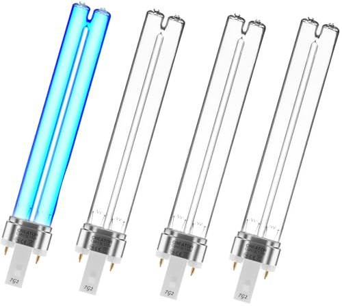 coospider-repta 4 Pack 13 Watts UV UVC G23 Base Ultraviolet Light Bulb Compatible w/Jebao Pond Sunsun Grech, UV Light for Pond