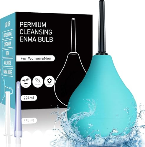 Pera Lavado Recto 224ml - Dispositivo de Higiene Íntima | Ducha Anal y Vaginal | Bulbo de Silicona Suave para Cuidado Personal | Limpiador de Higiene Diaria para Hombres y Mujeres (Verde)