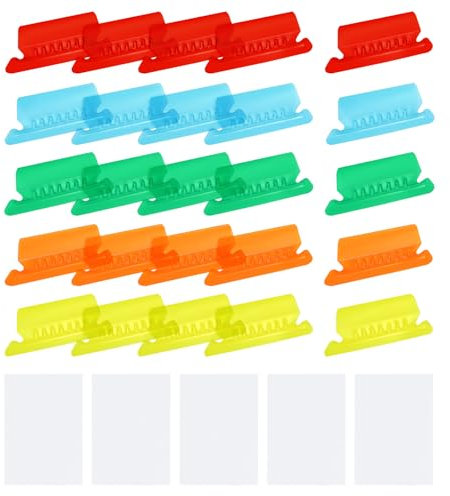 QUARKZMAN Hängende Registerreiter 2-Zoll-Registerreiter und Einsätze aus Kunststoff für klare Registeretiketten für hängende Register mehrfarbig 100 Stück