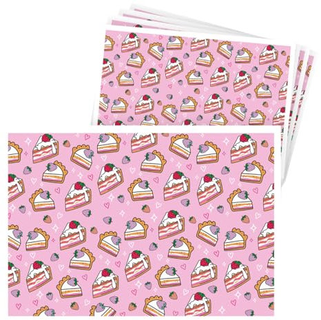 Tovagliette Americane in Carta Monouso – Modello Torta | Tovagliette Sottopiatto per Compleanno, Bar, Colazioni, Eventi, Feste ed Uso Quotidiano | 29,7 x 42 cm (Rosa)