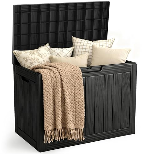 Outdoor Storage Box, 50 Gallon Waterproof Deck Boxes, Package Delivery Boxes, Lockable Patio Storage Bins for Porch, Garden Tool, Cushion, Pool, Anti-Theft Weatherproof & UV-Resistant Parcel Drop Box