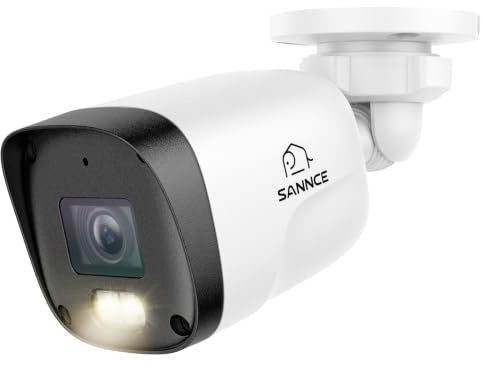 SANNCE 3MP Telecamera Esterno PoE IP Visione Notturna Colori, 2 K Telecamera CCTV per Interno, con Rilevamento Persone/Veicoli, Audio, IP67 Resistente alle Intemperie, Rilevamento Movimento