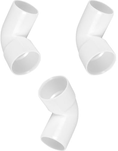 PVC Waste Pipe 90-Degree Bend Fitting, 50mm, White, Pack of 3