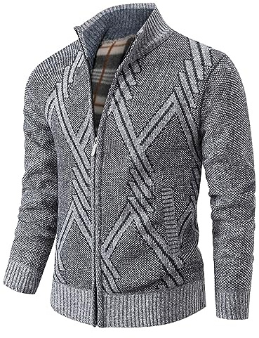 Cardigan Homme Veste Hiver Sweat Automne Vestes De Sport Pulls Gilets Et Sweats Zippé Bombers Polaire Décontractée Gilet Fourré Habillé Manteau Vetement Coupe Vent Noir Chaude Pull
