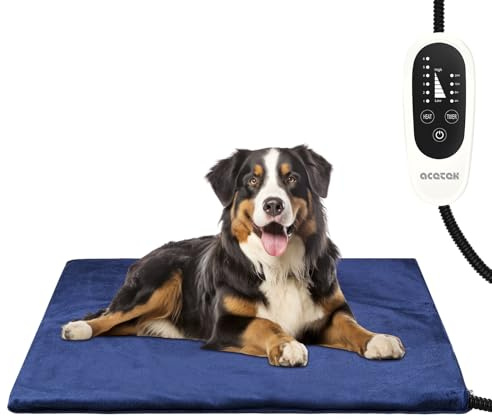 acetek Haustier Heizdecke für Hund, Katze Heizkissen mit Timing & Temperatur Einstellbar Heizmatte für Neugeborene Klein Katze und Hund 45 * 70cm
