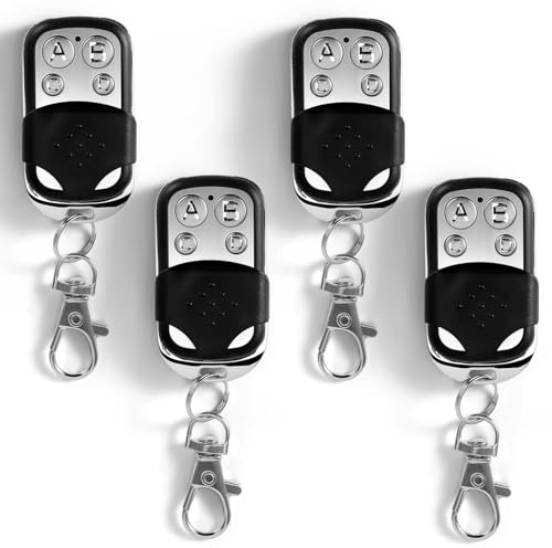 Viitech Lot de 4 télécommandes universelles pour porte de garage - Télécommande 433 MHz - Duplicateur de porte-clés sans fil - Fréquence fixe 433,92 MHz - Ouverture de portail automatique