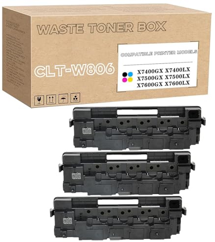 CLT-W806 W806 - Contenedor De Tóner Residual Compatible para Samsung MultiXpress X7400GX X7400LX X7500GX X7500LX X7600GX X7600LX. Alto Rendimiento: 71 000 Páginas 3Pack
