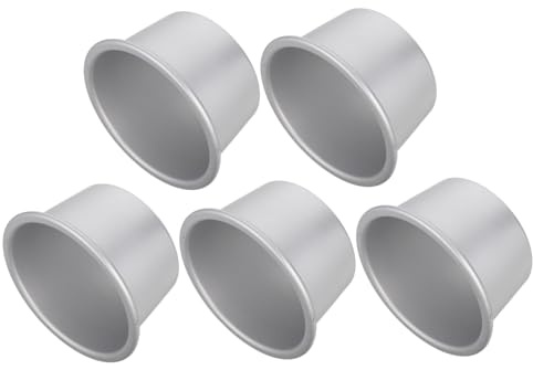 FUNOMOCYA 5 Piezas Molde de Aluminio Redondo para Tartas Antiadherente para Hornear Cupcakes Tartas Pasteles y Postres Cocina Fácil Limpieza