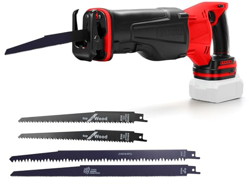 WingFly sladdlös reciprosåg för Milwaukee M18 18 V batteri, professionell sabelsåg med 4 sågblad, 3 500 RPM elektrisk sabelsåg med steglös varvtalsbrytare, kan metall, trä (utan batteri)