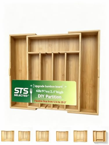STS SELECTED Large Expandable Silverware Organizer