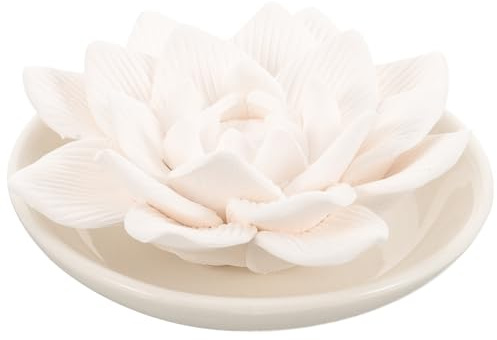 BESPORTBLE Stone Passive Essential Oil Diffuser with White Butterfly and Lotus Flower Design, Plaster Aromatherapy Scent Diffuser for Car, Bathroom, Bedroom and Office, Fragrance Stone