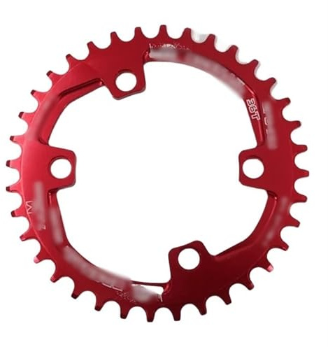 GZXXB Fahrradkettenblatt 26T MTB Kettenblatt Supply Rad Fahrradkette Rundscheibe Fahrradteile Ersatz Single Speed ​​Ersatz 32/34/36/38T 96BCD(38T,Red)