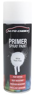 Auto Choice White Plastic Primer Spray Paint 400ml – Multi Surface Aerosol Paint for Metal, Plastic, Wood & Automotive Use, Fast Drying, Durable Finish, Fade & Weather Resistant