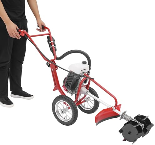 Motobineuse Thermique 4 Temps 4 CV 63cc 3 en 1 – Motoculteur Essence avec Fonctions Fauchage Binage et Labour – Cultivateur Sol Portable à Refroidissement par Air – Démarrage par Lanceur pour Jardin P