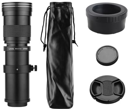 Domary 420-800 Mm Manuell Fokus Supertelezoomobjektiv F/8.3-16 T2-fäste med M4/3-adapterring för Micro Four Thirds-kameror G9 GX8 E-M1 II