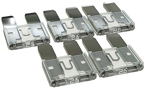 AUPROTEC Mini Flachstecksicherung 2A - 30A Stecksicherung Schmelzsicherung Auswahl: 25A Ampere weiß, 5 Stück