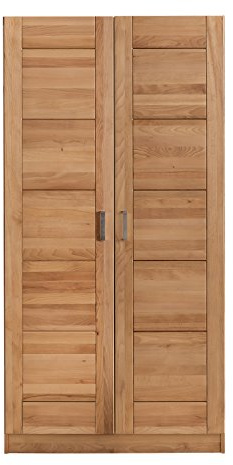 Kleiderschrank Kernbuche Pia 2 Teilmassiv geölt Breite 102cm 2türig