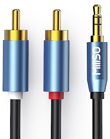 MillSO Chinch auf Klinke 3,5 Kabel 10m Stereo 3,5mm Klinke zu 2 Cinch RCA Stecker Audio Aux Klinkenkabel (Vergoldet Metall Stecker, Doppelte Schirmung)