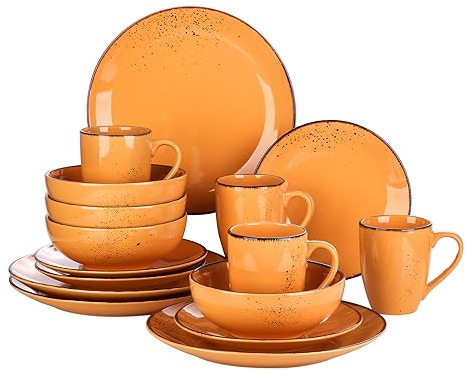 vancasso Série Navia Assiettes Service de table, Service Vaiselle 16 Pièces pour 4 Personnes,Design Modern