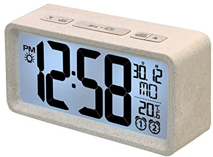 techno line WQ296 Sveglia Digitale, Go Green, Color Sabbia, 124 x 67 x 40mm