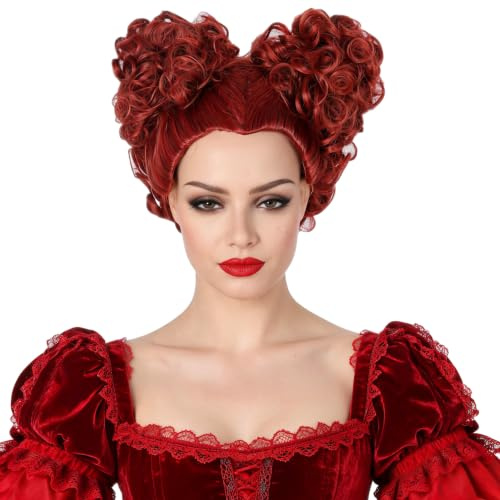 Topcosplay Cosplay Perücke Hexenperücke Damen Rote Braune Perücke für Frauen Halloween Kostüm Perücke