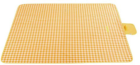 SlimpleStudio Outdoor Campingdecke wasserdicht mit Tragetasche，Picknickmatte Picknickstoff Außenmatte Verdickungszeltmatte Oxford Stoffmatte-Gelb_150x200cm