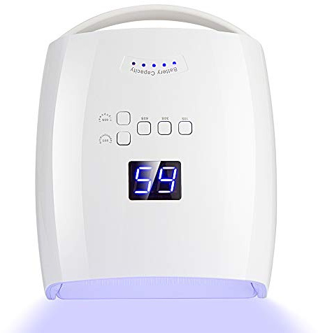 Ayshone 48W Rechargeable UV LED Nail Lamp,Cordless Professional Gel Nail Art Lights Manicure Tools for Home and Salon (White)