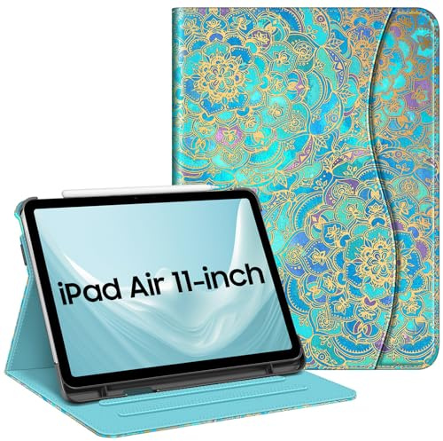 Fintie Hülle für iPad Air 11 Zoll, iPad Air 5./4. Generation 10,9 Zoll | Multi-Winkel Betrachtung Folio Stand Schutzhülle Case mit Stifthalter & Dokumentschlitze, Auto Schlaf/Wach, Jade